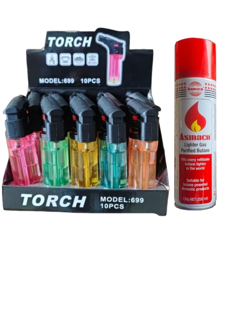 ولاعة فحم قابلة لإعادة التعبئة مع علبة غاز البوتان لاعادة التعبئة | لجلسات شواء سهلة - مثالية للمخيمات والتجمعات